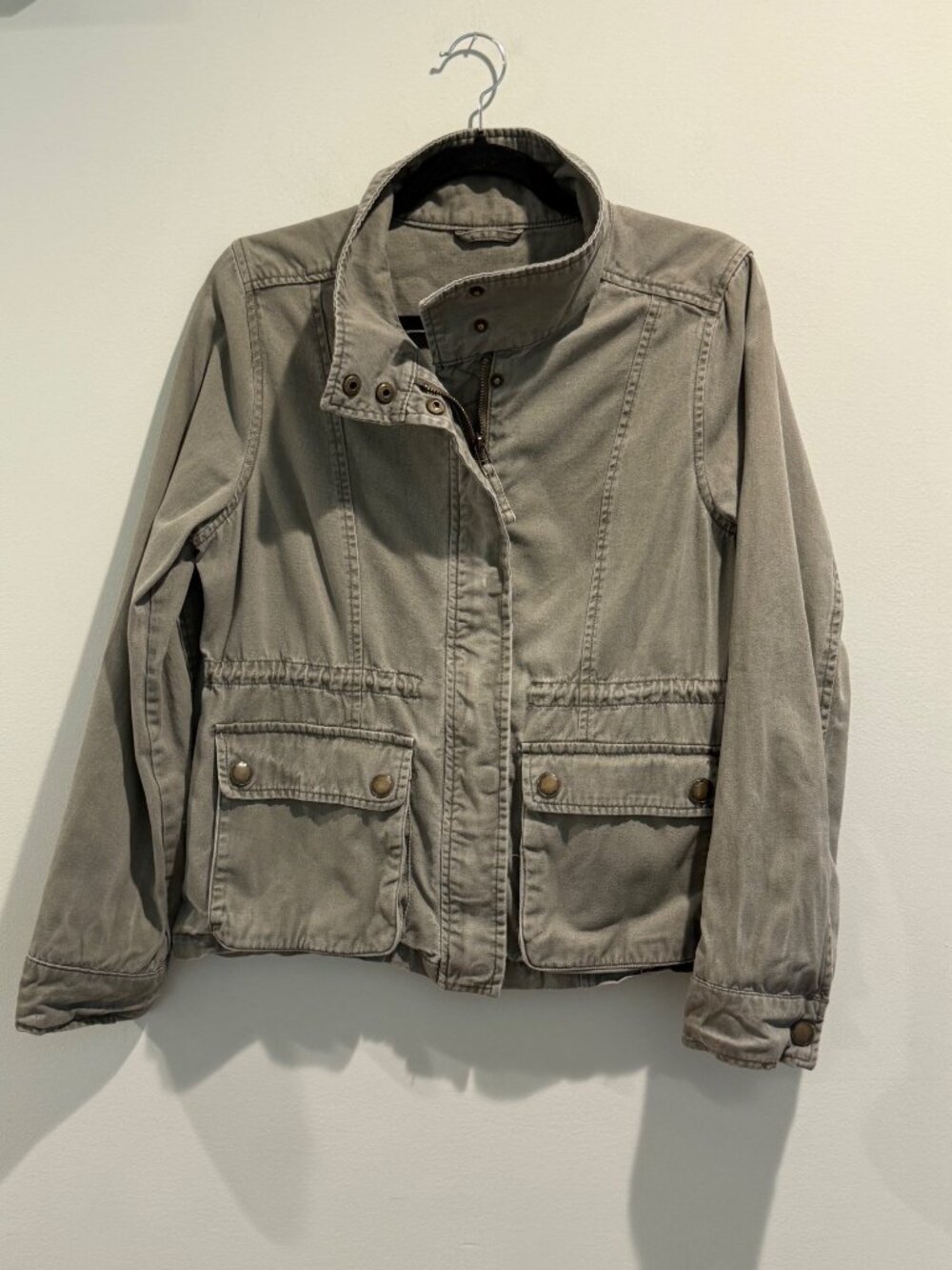 Aeropostale Olive Green 100% Cotton Lightweight Utility Cargo Jacket - Medium